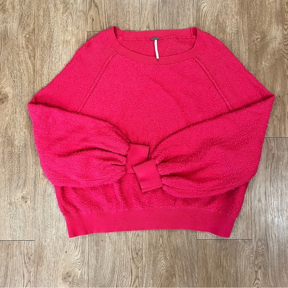 Free People Vibrant Pink Crew Neck Sweater - Picture 4 of 7